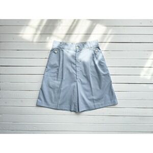 Fancy Props‎ 80s vtg high waist cottagecore blue white striped cotton shorts